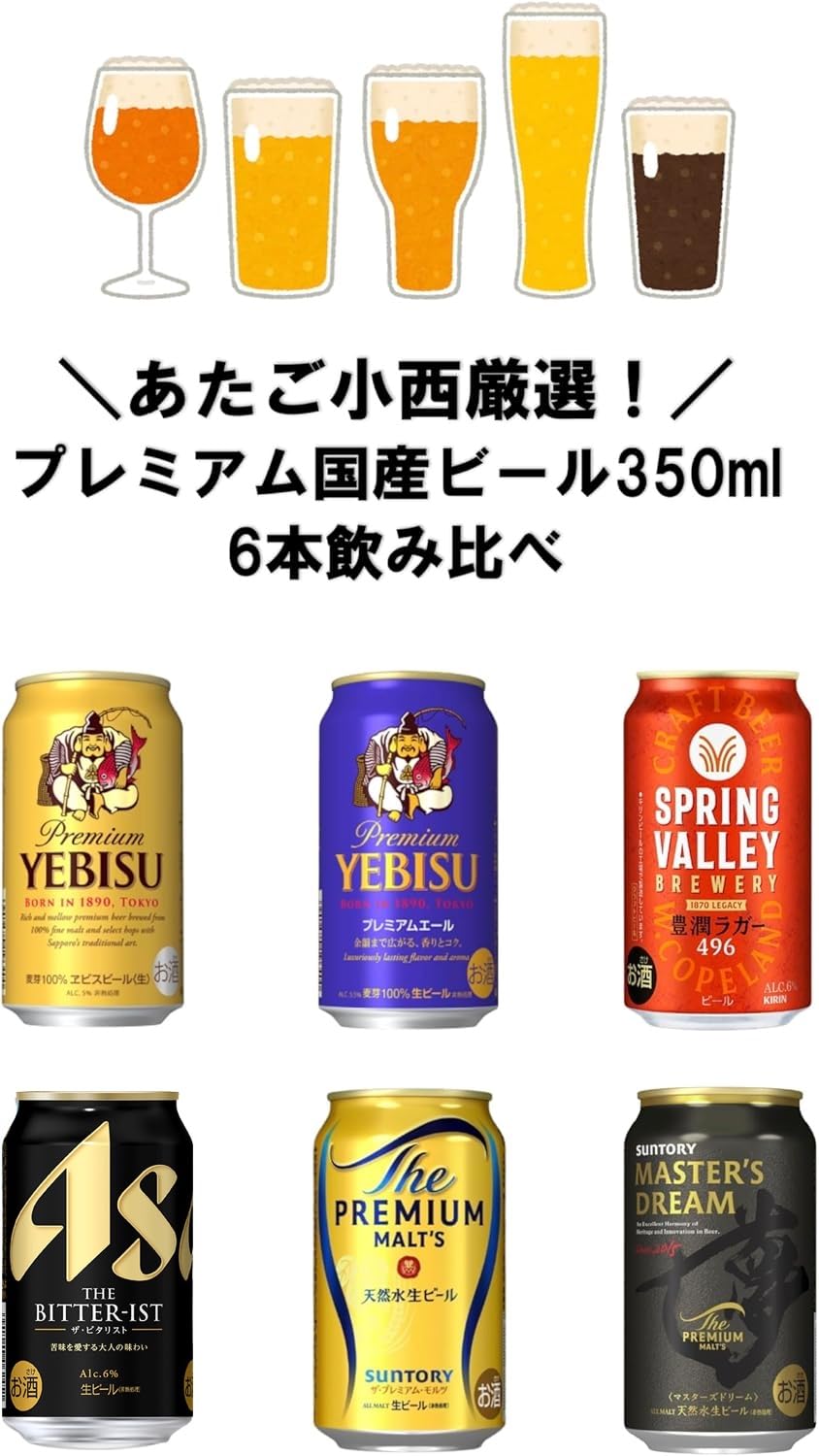 Amazon.co.jp: プレミアム国産ビール飲み比べセット 350ml飲み